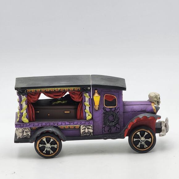 Department 56 Halloween Village Accessory Last Rites Ride Hearse 6001740 Box - Picture 8 of 16